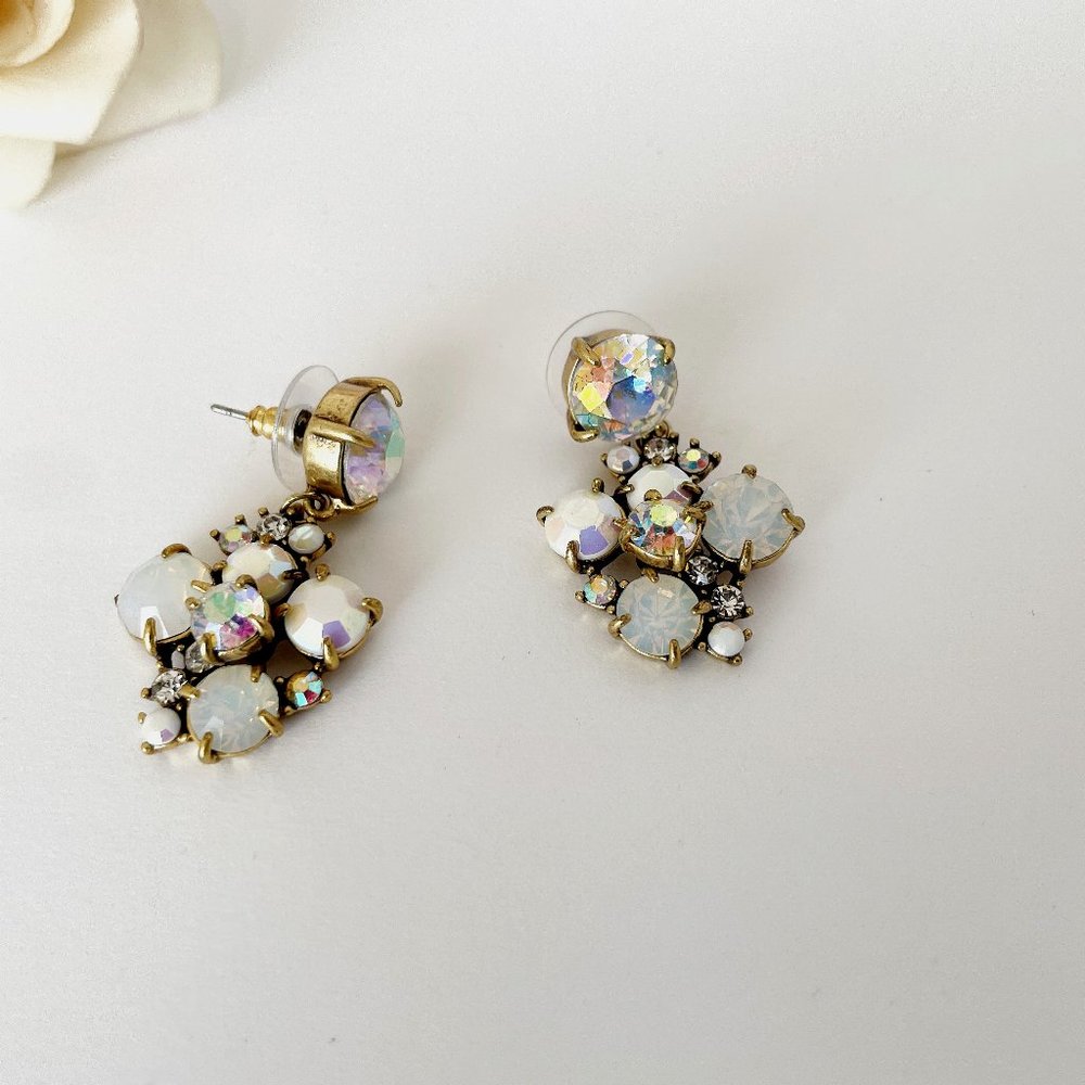 J Crew Aurora Borealis Crystal Dangle Earrings - Picture 4 of 7